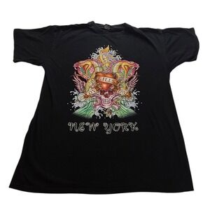 B&B New York Love Kills Slowly Graphic TShirt Black Men's XXL Tattoo Skull Snake